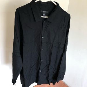 Alfani black button up blouse oversized size XL